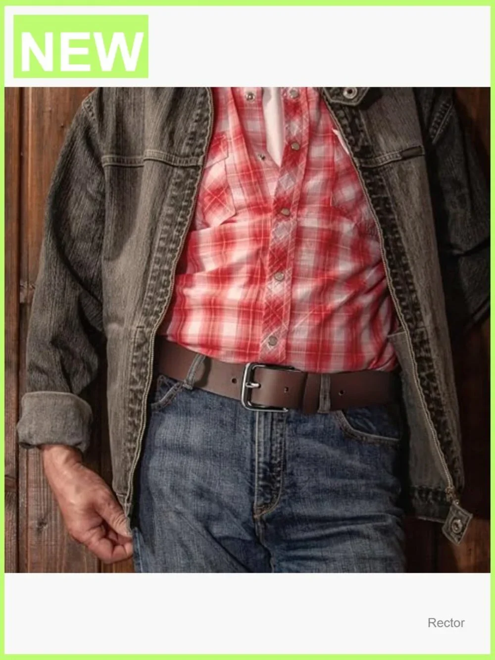 Full Grain Leather Casual Belt for Jeans, Pants 35mm